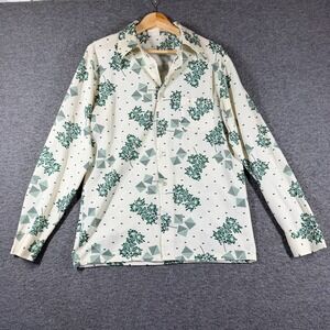 Vintage 70s Sears Kings Road Polyester Club Disco Shirt Mens Large L Long Sleeve